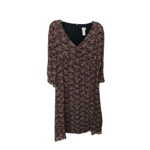 J Jill Quarter Button Long Sleeve Midi Dress 8 90s Y2K Mature #8700